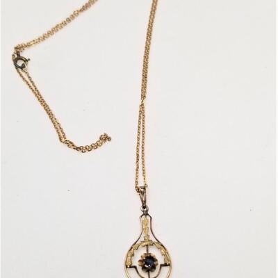 Lot #122  Lovely Antique Lavaliere Necklace - Art Nouveau, ca 1910
