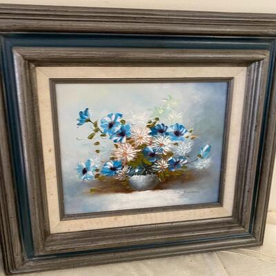 Two paintings of Blue Flowers