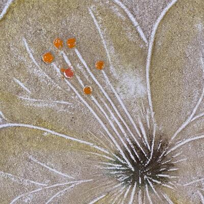 Sandcasting art of large flower