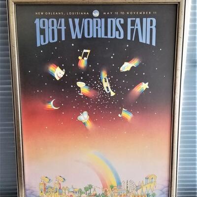 Lot #124  1984 World's Fair Poster in Frame by St. Germaine