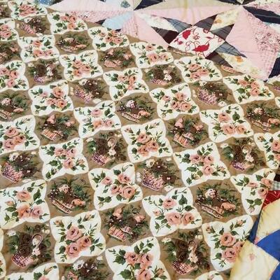 Lot #129  Vintage Handsewn Cotton Quilt - Star Pattern