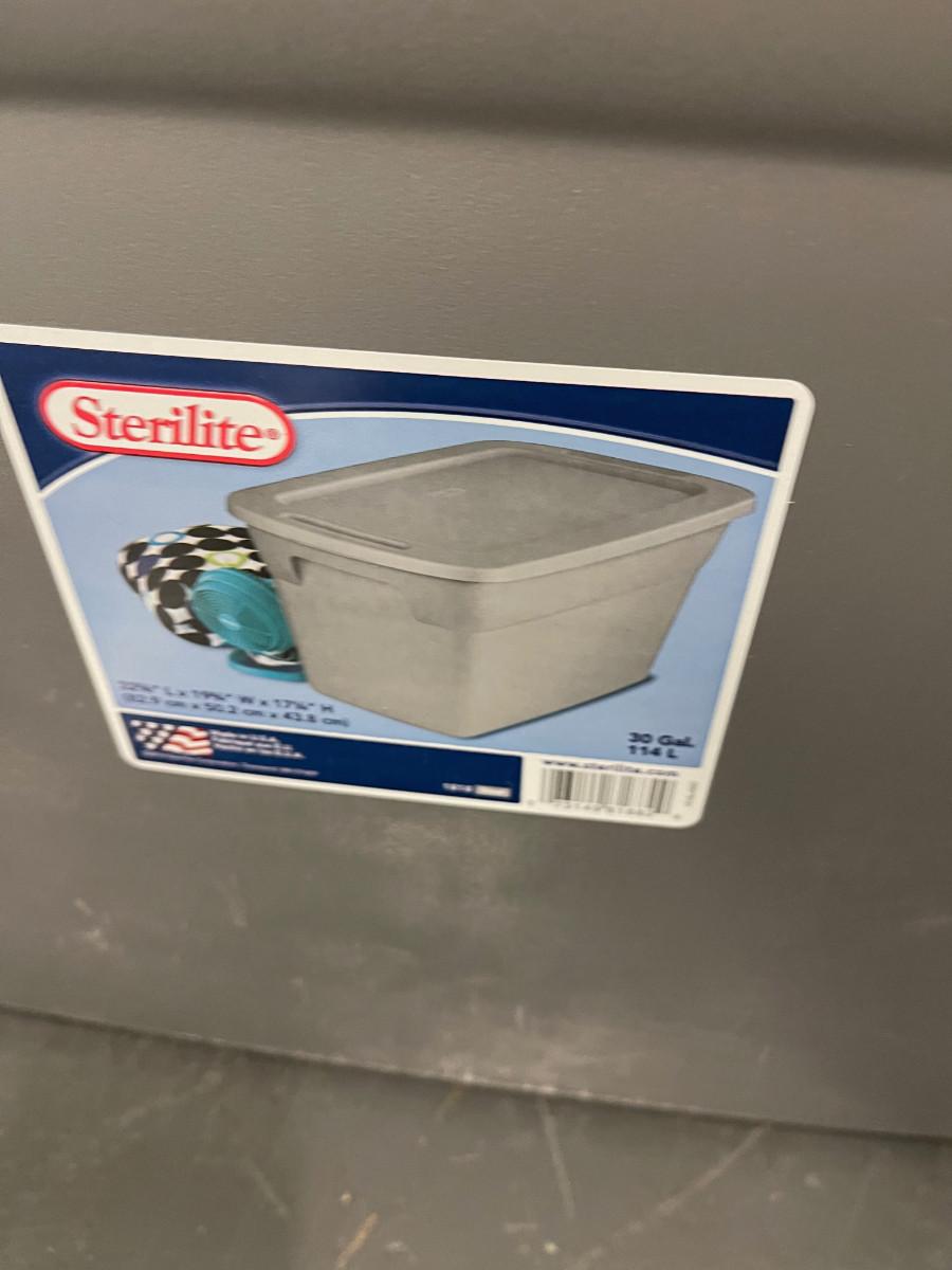 (3) Large Gray Sterilite Tubs with Lid 30 Gallons