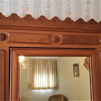 Lot #132  Antique Turn of the Century Dresser with Mirror