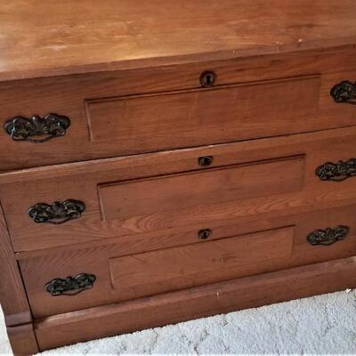 Lot #132  Antique Turn of the Century Dresser with Mirror
