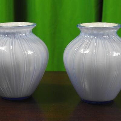 Fenton Periwinkle Blue Overlay Vases