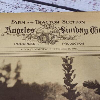 Antique Farm and Tractor Magazine Section Los Angeles Times Newspaper Early 1900s