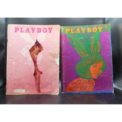 Pair of Vintage 1960's Playboys Gala Christmas Issue & Playmate of the Year