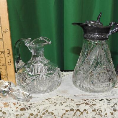 Cambridge Glass Syrup pitcher, Crystal cruet