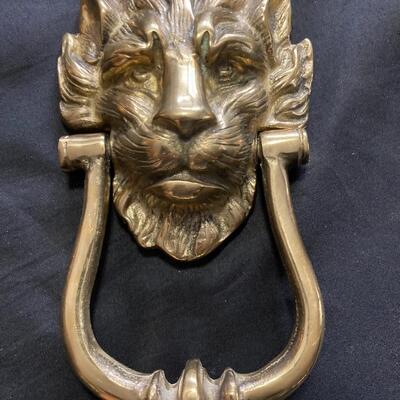 Heavy Brass Lion Head Door Knocker 9.5â€h x 5â€w