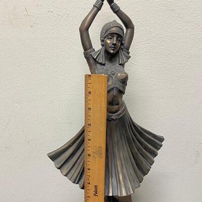 Vintage Art Deco Nouveau Bronze Belly Dancer Statue