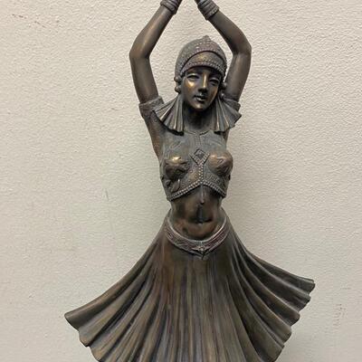 Vintage Art Deco Nouveau Bronze Belly Dancer Statue