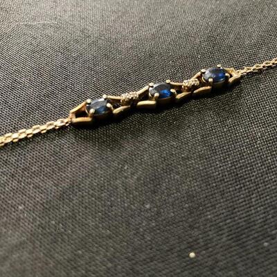 14k Gold Bracelet with Sapphires and Diamonds 7â€