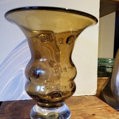 Stunning mid-century Polish glass vase by Adam Jablonski.