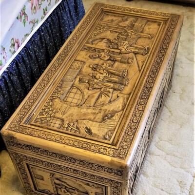 Lot #133 Decorative "Carved" Storage Chest with Asian Styling
