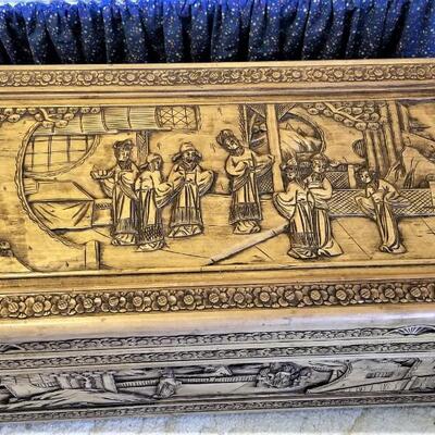 Lot #133 Decorative "Carved" Storage Chest with Asian Styling