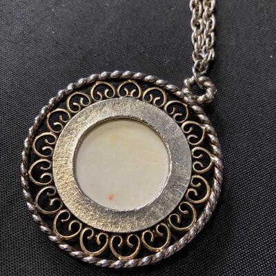 24â€ Necklace with Scrimshaw Style Pendant