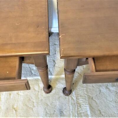 Lot #135  Vintage Pair of solid wood Lamp tables