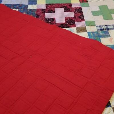 Lot #142  Vintage Handsewn Cotton Quilt - Cross Pattern