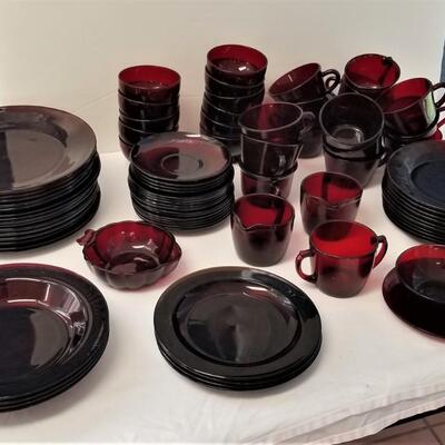 Lot #144 Large Lot of Vintage Red Ruby Glass
