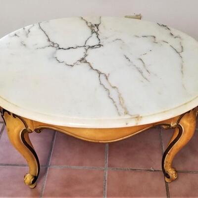 Lot #145  Vintage Accent Table with Marble Top