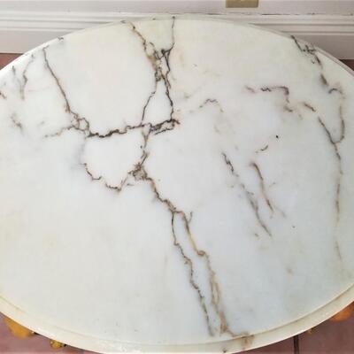 Lot #145  Vintage Accent Table with Marble Top