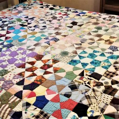 Lot #149  Vintage Handsewn Quilt - Pinwheel pattern