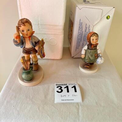 2 Hummels The Artist Boy 304 Box tmk5 & Grandmas Girl 561 tmk7 Bix