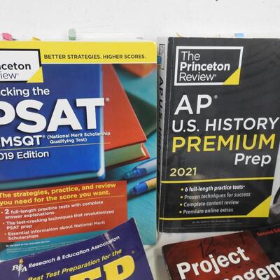 6 College/Test Prep Books: AP Calculus, PSAT, Project Management