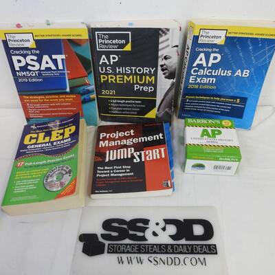 6 College/Test Prep Books: AP Calculus, PSAT, Project Management
