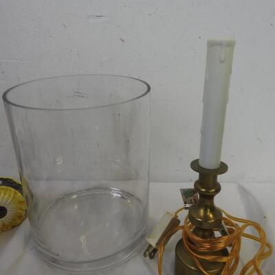8 pc Decor: Wall Mounted Candle Holders, Glass Jar, Tapered Candle Holders