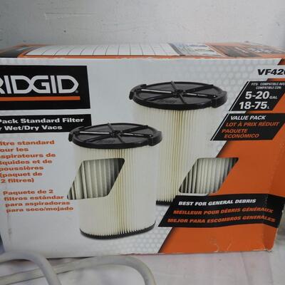 7 pc Home Goods, Rigid Filters for Wet/Dry Vacs, Trash Can, Edgebanding
