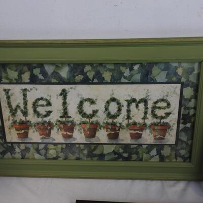 "Believe" Architecture Spelling Photo Frame, Welcome Frame, Mirror w/ Wood Edges