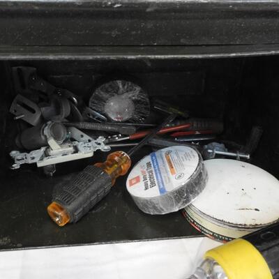 Tool Box Lot: Wire Cutters, Box Cutters, Screwdrivers, Electrical Voltage Tester