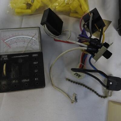 Tool Box Lot: Wire Cutters, Box Cutters, Screwdrivers, Electrical Voltage Tester