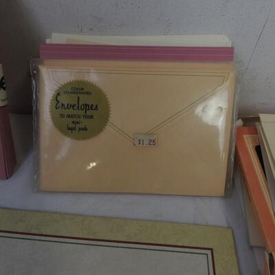 Shoebox of Letter Supplies: Assorted Cards, Envelopes, Postcards and Note Paper