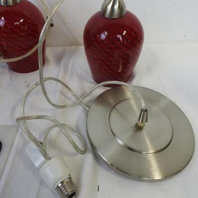Red Pendant Lights Kit, Untested