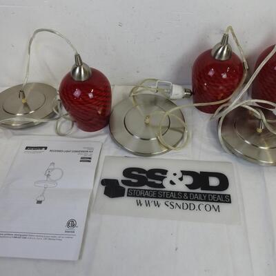 Red Pendant Lights Kit, Untested