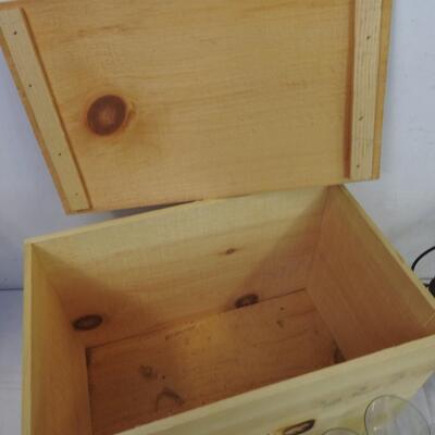 13 pc Kitchen, Wine Pourer, Small Wine Rack, Wooden Crate, Wine Glasses
