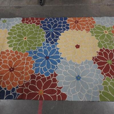 Pier 1 Imports Rug, Tapis, Flowers, 90" x 60"