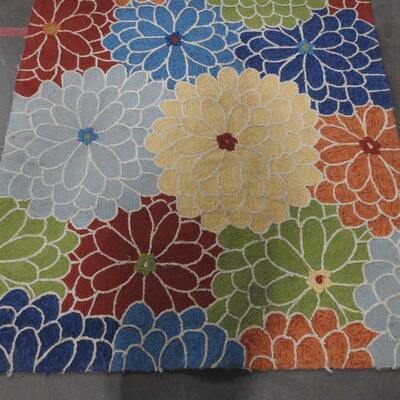 Pier 1 Imports Rug, Tapis, Flowers, 90" x 60"