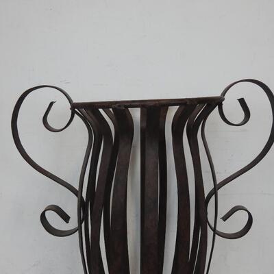Large Metal Vase, 28" Tall, Rustic Style
