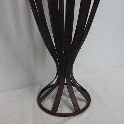 Large Metal Vase, 28" Tall, Rustic Style