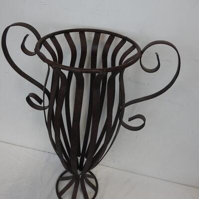 Large Metal Vase, 28" Tall, Rustic Style