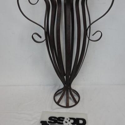 Large Metal Vase, 28" Tall, Rustic Style