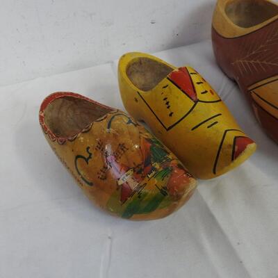2 Pairs of Wooden Shoes, Painted