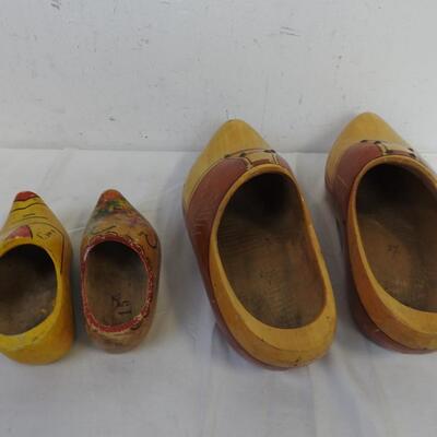 2 Pairs of Wooden Shoes, Painted
