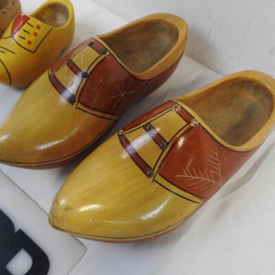 2 Pairs of Wooden Shoes, Painted