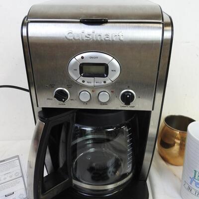 Cuisinart Coffee Machine, Works, Hinge Snapped, Unopened Filters, 2 Mugs