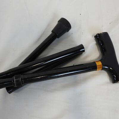 Black Adjustable And Foldable Cane