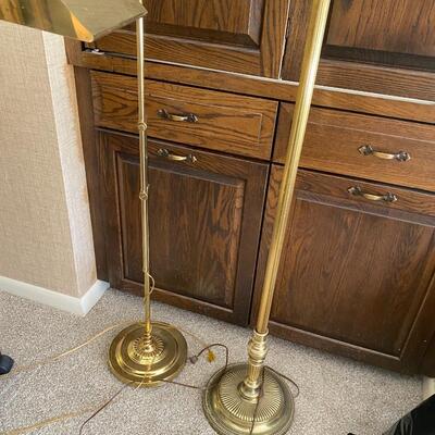 Two Brass Floor Lamps